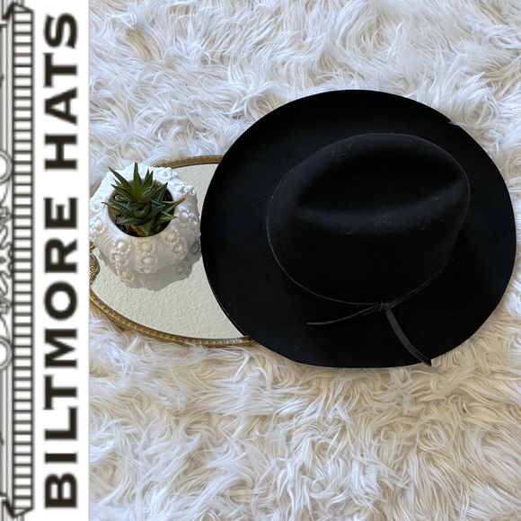 Vintage BILTMORE 🇨🇦 Black Soft Felt Classic Fedora Hat, Small - Picture 7 of 16